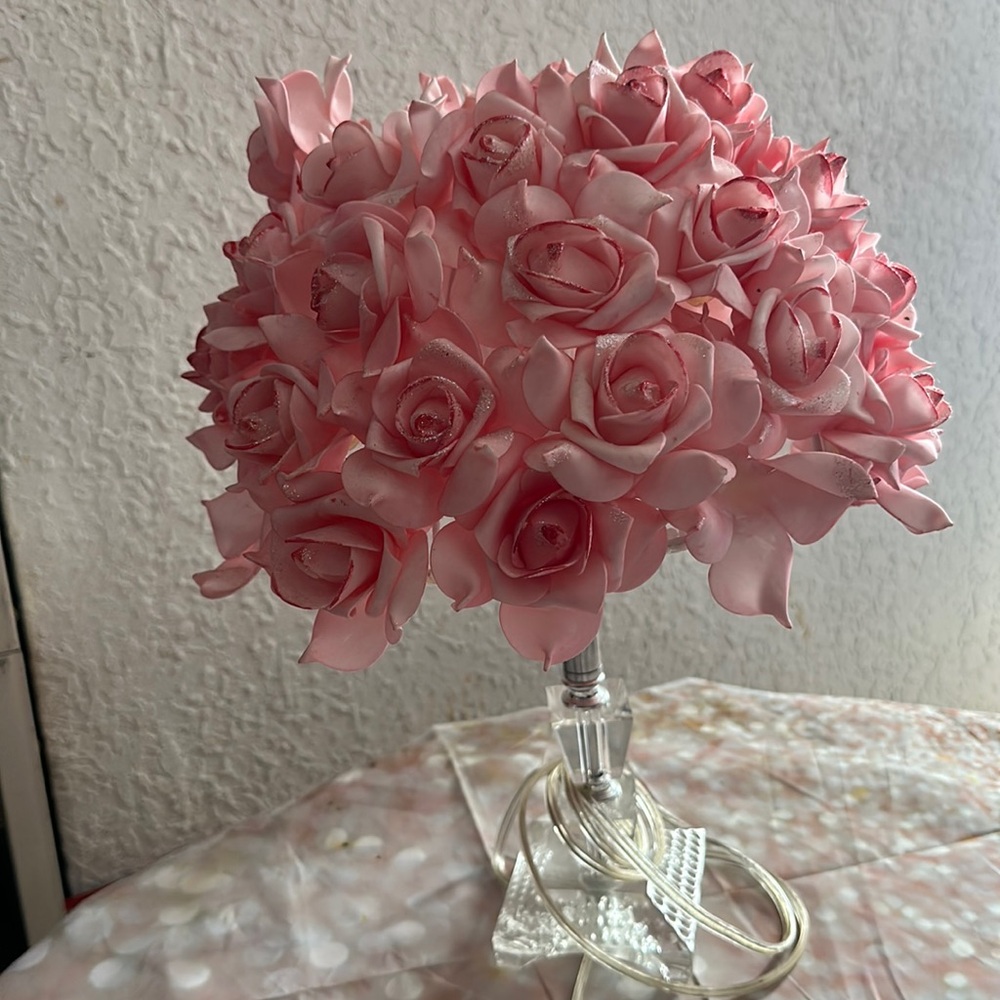 Pink and glass lamp